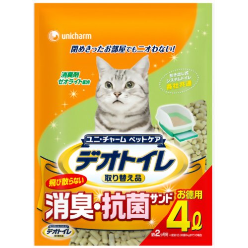 1週間消臭・抗菌デオトイレ 取りかえ専用 飛び散らない消臭・抗菌サンド 4L［デオトイレ］