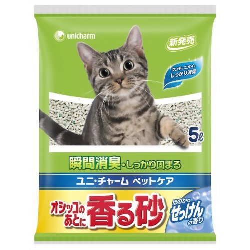 オシッコのあとに香る砂 せっけんの香り 5L［ユニチャームペットケア］