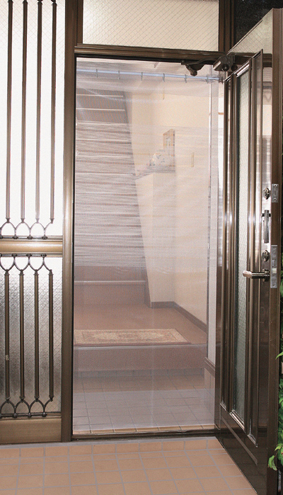 新簡単網戸●取り付け簡単！全開式玄関アミド網戸　玄関　超簡単網戸　M-1＜メーカー直送商品につき代引きご利用不可＞