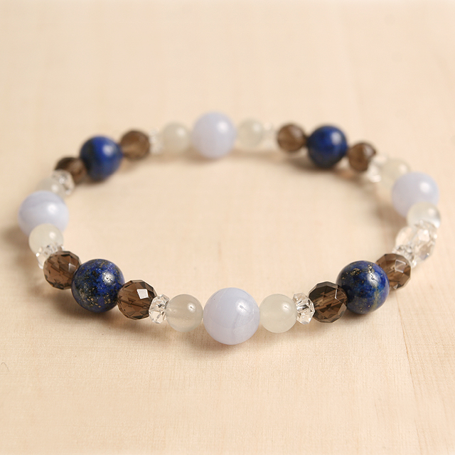 【パワーストーン　天然石　アクセサリー　デザイン　ジュエリー】【人間関係/厄除け】ラピスラズリ天然石コンビブレスレット /パワーストーン