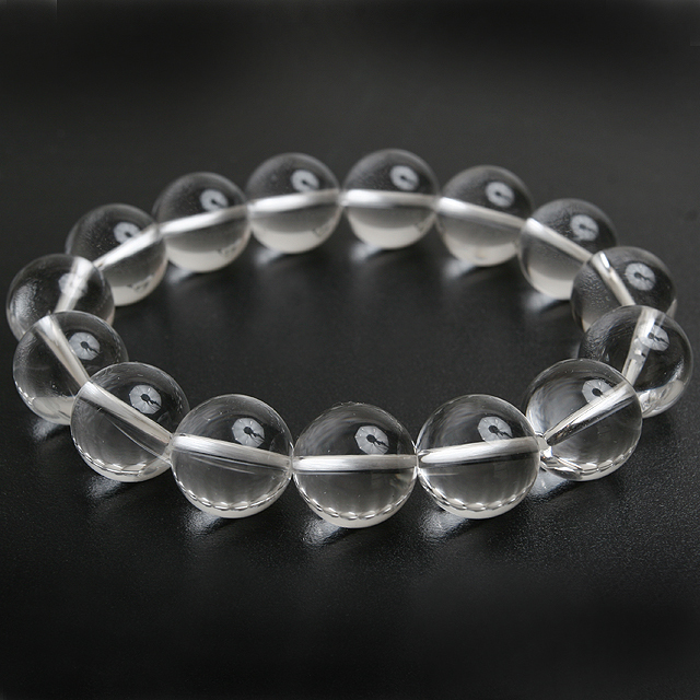 【パワーストーン　天然石　アクセサリー　デザイン　ジュエリー】特大14mm水晶ブレスレットAAA
