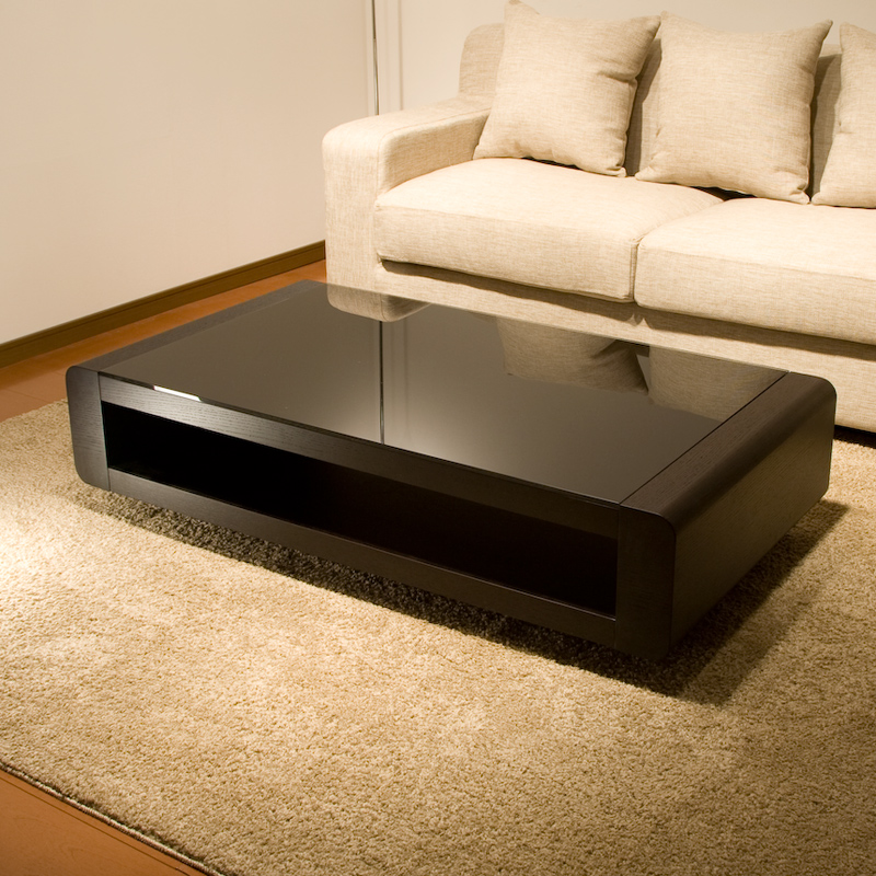 【送料無料】（インテリア　家具　デザイナーズ）　ブラックガラストップリビングテーブル/Loob＜代引きご利用不可＞＜配送時間帯は午前・午後（１７時まで）のみ＞ 【SS10P02dec12】