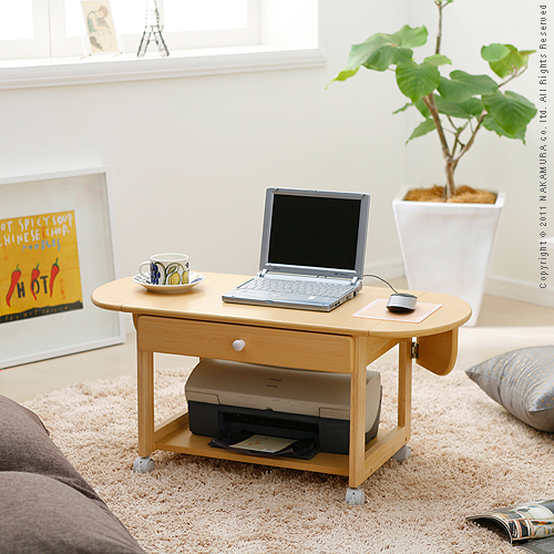 【送料無料】（インテリア　家具　デザイナーズ）　両バタPCテーブル MOVE〔ムーブ〕＜代引きご利用不可＞＜配送時間帯は午前・午後（１７時まで）のみ＞