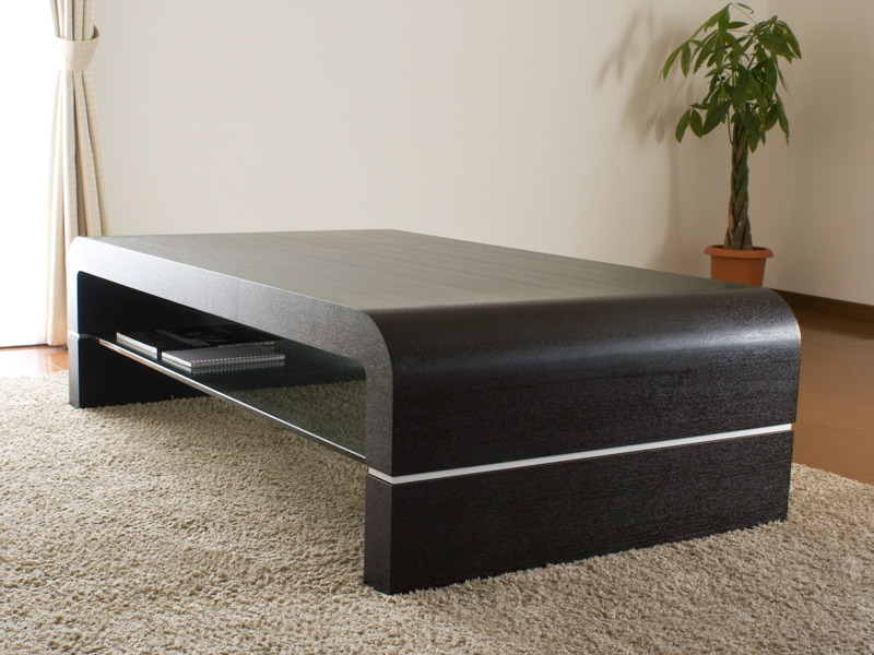 【送料無料】（インテリア　家具　デザイナーズ）　曲線が美しいモダンリビングテーブル ＜代引きご利用不可＞＜配送時間帯は午前・午後（１７時まで）のみ＞