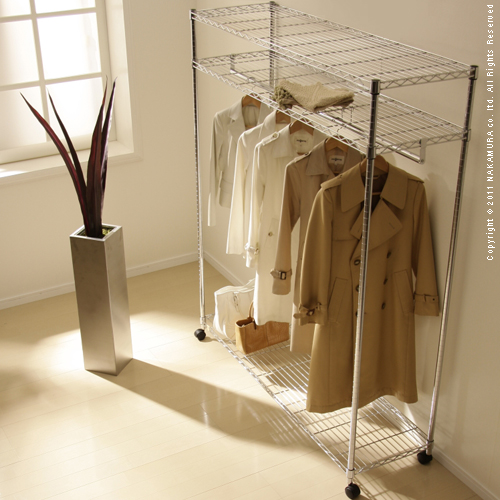 【送料無料】（インテリア　家具　デザイナーズ）　頑丈スチールハンガーAcier〔アシエ〕 幅150cm＜代引きご利用不可＞＜配送時間帯は午前・午後（１７時まで）のみ＞