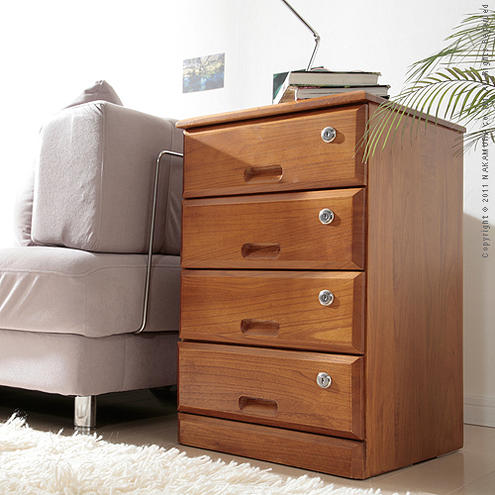 【送料無料】（インテリア　家具　デザイナーズ）　鍵付きチェスト CleF〔クレ〕 4段＜代引きご利用不可＞＜配送時間帯は午前・午後（１７時まで）のみ＞