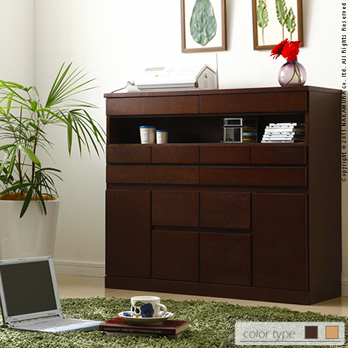 【送料無料】（インテリア　家具　デザイナーズ）　背面収納（ルーター収納）機能付きFAX台Convei〔コンヴィ〕引出しいっぱい天然木タイプ 幅90cm＜代引きご利用不可＞＜配送時間帯は午前・午後（１７時まで）のみ＞