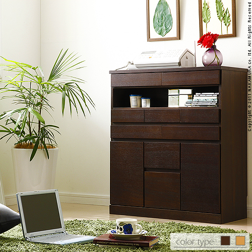 【送料無料】（インテリア　家具　デザイナーズ）　背面収納（ルーター収納）機能付きFAX台Convei〔コンヴィ〕引出しいっぱい天然木タイプ 幅68cm＜代引きご利用不可＞＜配送時間帯は午前・午後（１７時まで）のみ＞