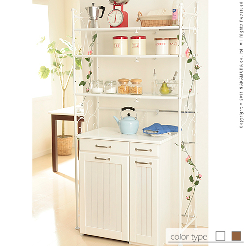 【送料無料】（インテリア　家具　デザイナーズ）　エレガントキッチンシリーズ curve〔クルワ〕伸縮ラック＜代引きご利用不可＞＜配送時間帯は午前・午後（１７時まで）のみ＞