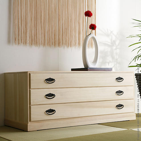 【送料無料】（インテリア　家具　デザイナーズ）　総桐着物たんす TSUBAKI〔つばき〕 3段＜代引きご利用不可＞＜配送時間帯「20時～21時」は指定できません＞