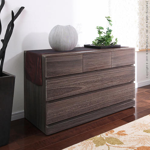 【送料無料】（インテリア　家具　デザイナーズ）　焼桐スクエアクローゼットチェスト AOI〔あおい〕幅98cm 3段＜代引きご利用不可＞＜配送時間帯「20時～21時」は指定できません＞