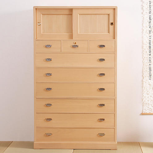 【送料無料】【開梱設置無料】（インテリア　家具　デザイナーズ）　総桐整理箪笥 暁〔あかつき〕 大＜代引きご利用不可＞＜配送時間帯「20時～21時」は指定できません＞