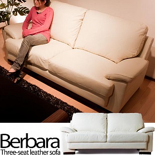 【送料無料】（インテリア　家具　デザイナーズ）【搬入設置サービス付き】 3人掛け本革ソファー/Berbara(バーバーラ)＜代引きご利用不可＞＜配送時間帯は午前・午後（１７時まで）のみ＞ 【SS10P02dec12】