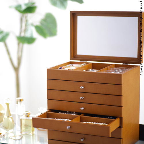 【送料無料】（インテリア　家具　デザイナーズ）　たっぷり入るジュエリーボックスMoltie〔モルティ〕 6段＜代引きご利用不可＞＜配送時間帯は午前・午後（１７時まで）のみ＞