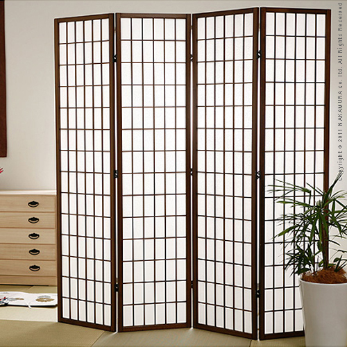 【送料無料】（インテリア　家具　デザイナーズ）　障子スクリーン 4曲＜代引きご利用不可＞＜配送時間帯は午前・午後（１７時まで）のみ＞