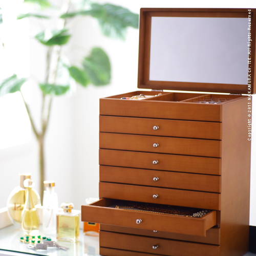 【送料無料】（インテリア　家具　デザイナーズ）　たっぷり入るジュエリーボックスMoltie〔モルティ〕 8段＜代引きご利用不可＞＜配送時間帯は午前・午後（１７時まで）のみ＞