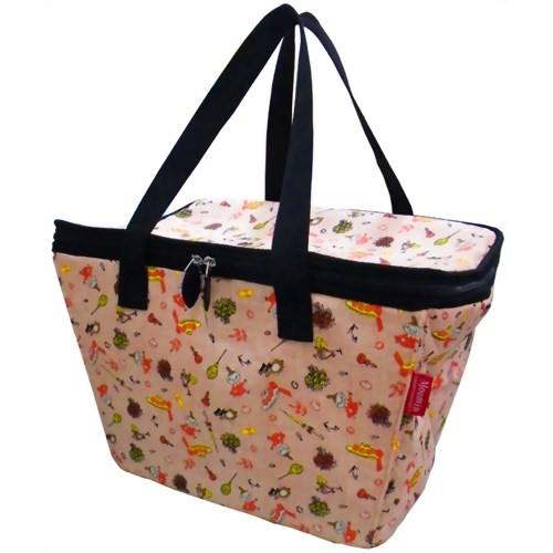 【夏 節電 計画停電 対策グッズ】ムーミン 保冷エコバック チラシ柄 ピンク