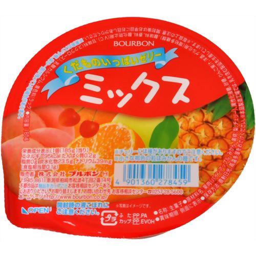 【ケース販売】ブルボン くだものいっぱいゼリー ミックス 185g*12個［ブルボン］