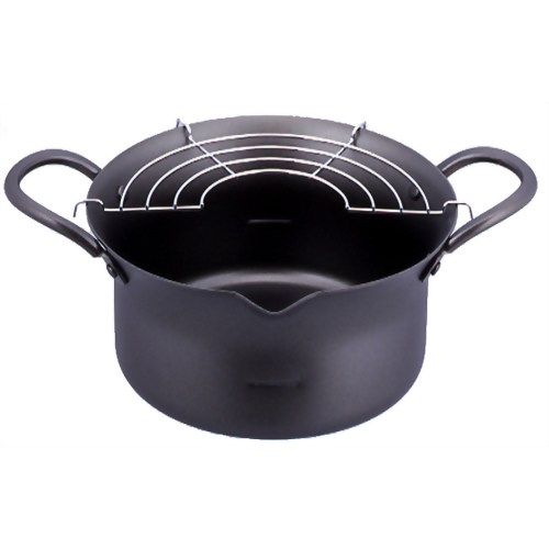 蓮華(はすか) 深型揚げ鍋 20cm アミ付 HA-20W 【エポラス】