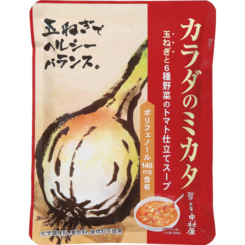 新宿中村屋 カラダのミカタ 玉ねぎと6種野菜のトマト仕立てスープ 200g［中村屋］
