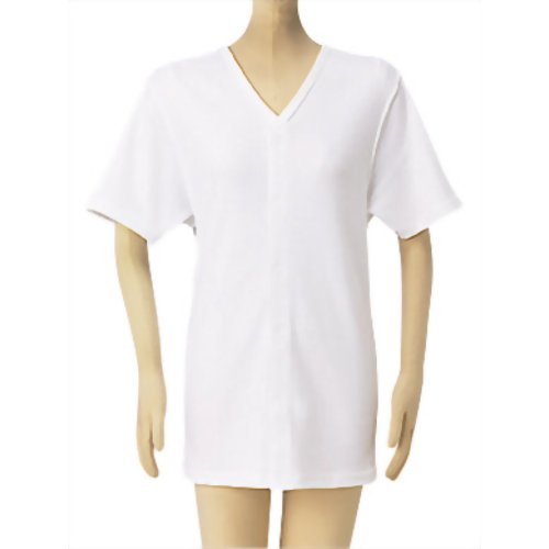 サンヘルパー 介護用肌着(前開き) 半袖 マジック式 M　【松本ナース産業】