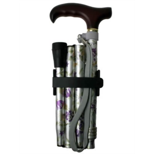 アルミ製 4つ折伸縮ステッキ ささえ V4460　【ひまわり】