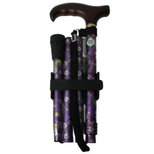 アルミ製 4つ折伸縮ステッキ ささえ V4461　【ひまわり】