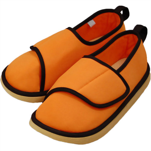 転倒予防シューズ つま先つき オレンジ【竹虎】リスクマネジメント【転倒対策用品】室内用介護シューズ
