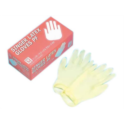 シンガーラテックス手袋PF(スベリ止め付) M 100枚入 【宇都宮製作】