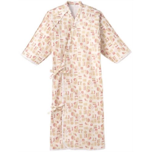 5074 ケアねまき わき穴あり エンジ S　【日本エンゼル】