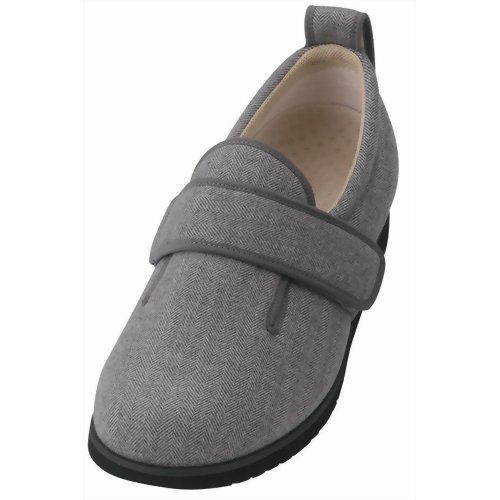 あゆみシューズ 施設・院内用 ダブルマジックII 男性用 ヘリンボン柄 グレー 1037 5L 【徳武産業】