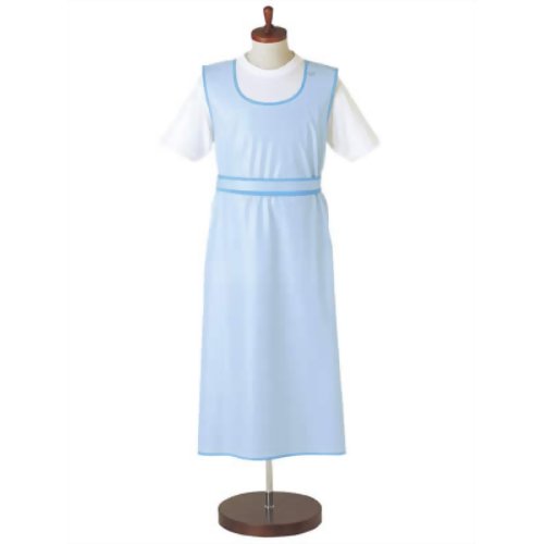 6012 入浴介助エプロン(マジックタイプ) サックス M　【日本エンゼル】