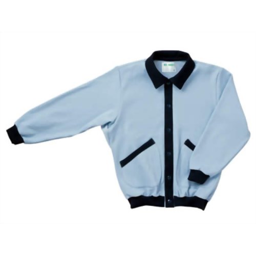 スクエアニット室内着(えり付前開きタイプ) サックス S 5101 【日本エンゼル】