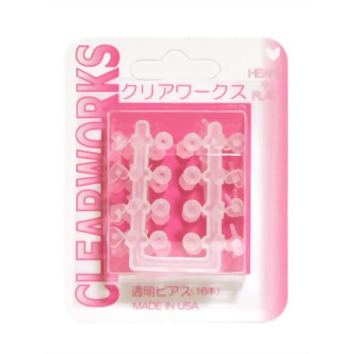 クリアワークス(使い捨てピアス) フラットハート フルムーン 【日本ピアスシステム】
