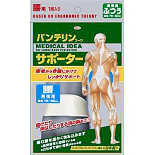 バンテリンコーワサポーター 男性用 腰用 ふつうサイズ ホワイト 1枚入 【興和新薬】