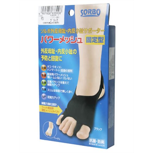 ソルボパワーメッシュ固定型 L右 ブラック 【三進興産 ソルボ事業部】