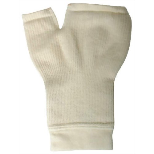 オーガニックコットン 手の甲サポーター 生成り フリーサイズ 【ハヤシニット】