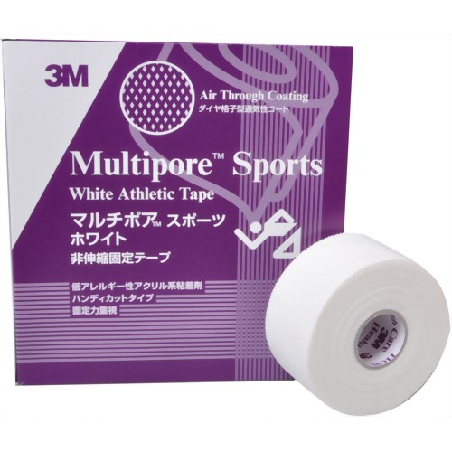 3M マルチポア スポーツ ホワイト 非伸縮固定テープ 38mm*12m 8ロール　【スリーエムヘルスケア】