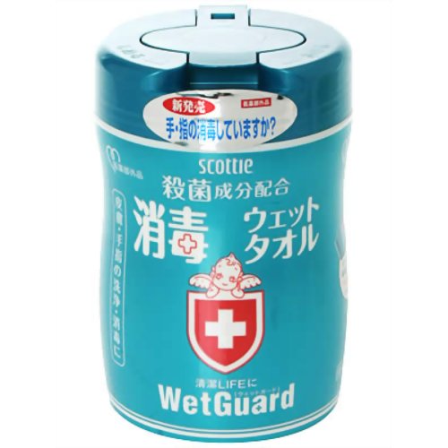 スコッティ 消毒ウェットタオル ウェットガード 80枚 【日本製紙クレシア】