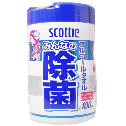 スコッティ アルコールタオル みんなの除菌 100枚 【日本製紙クレシア】