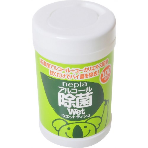 ネピア アルコール除菌 ウエットティシュ ボトル 100枚入 【王子ネピア】