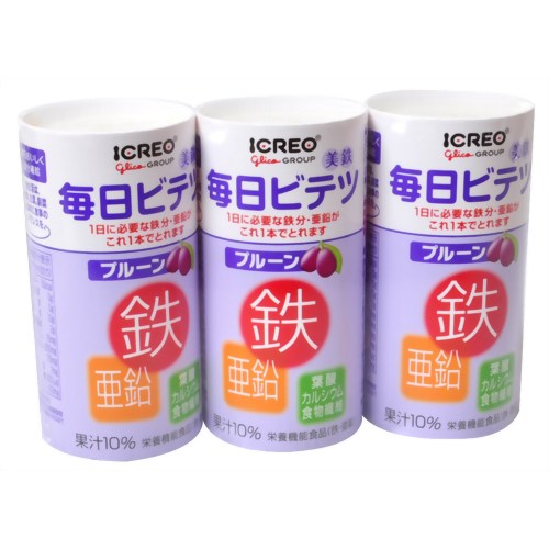 毎日ビテツ(美鉄) プルーン 125ml*3本パック 【アイクレオ】