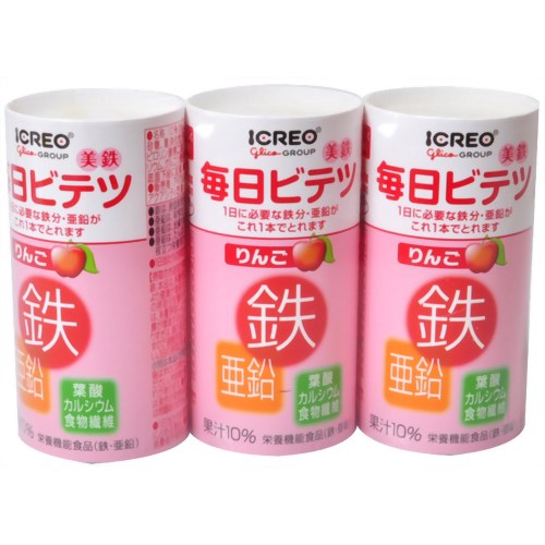 毎日ビテツ(美鉄) りんご 125ml*3本パック 【アイクレオ】