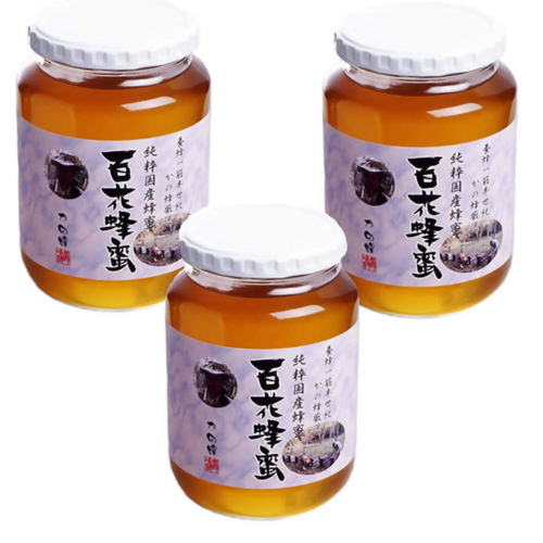 【送料無料】3個セット♪かの蜂 国産百花蜂蜜 1000g【鹿野養蜂園】百花蜂蜜(はちみつ) 国産百花はちみつ