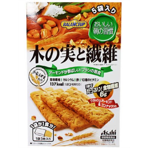 ［防災の日］【防災用品・防災グッズ】バランスアップ 木の実と繊維 3枚*5袋入 【アサヒフードアンドヘルスケア】アサヒ バランスアップ 木の実と繊維 3枚×5袋 栄養機能食品