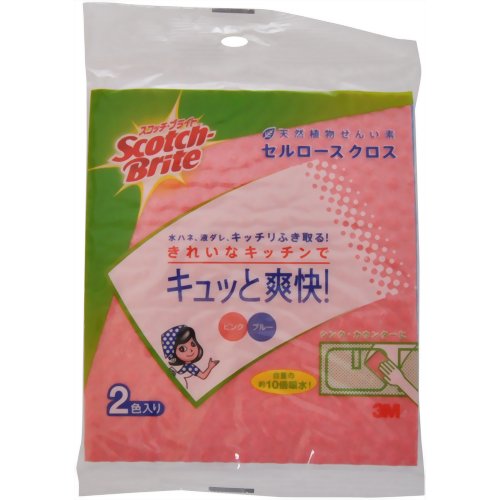 スコッチ・ブライト セルロース クロス ピンク&ブルー 2色入 【住友スリーエム】