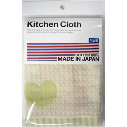 キッチンクロス 今治製 ハート グリーン 【ボンスター販売】
