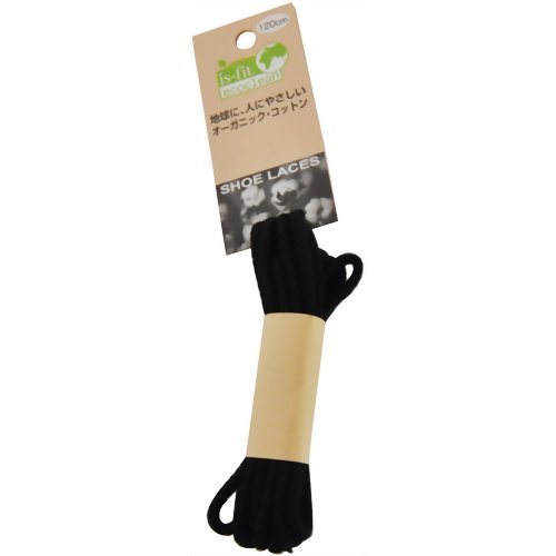 is-fit エコクリーンシューレース 丸 黒 120cm　【モリト】