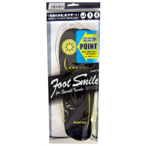 サムティアス スポーツインソール 紳士用 ブラック S 24.5-26cm 1足入り　【近藤】