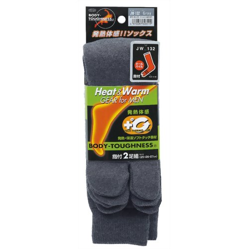 BODY TOUGHNESS サーモソックス オールパイル タビ(2P) JW-132 グレー 【おたふく手袋】
